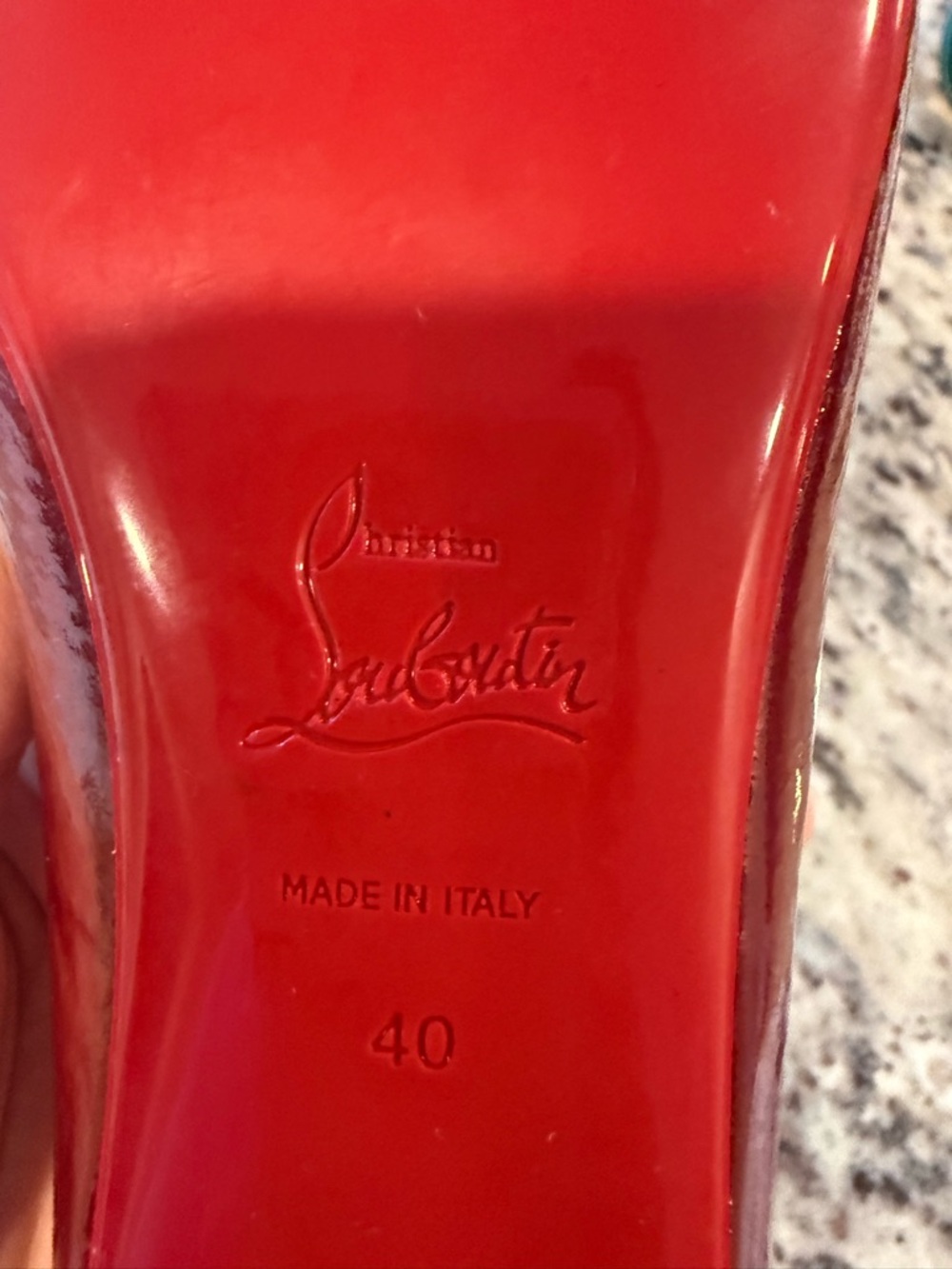 Christian Louboutin Glossy Red Patent Ballet Flats with Bow Trim size 40 - Picture 10 of 12